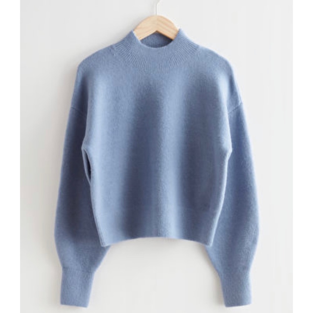 NWT | & Other Stories mock neck sweater | blue, small
